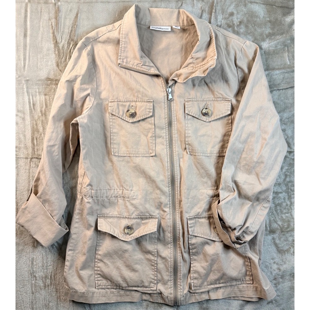 Y2K Croft & Barrow Womens Khaki Utility Field Jacket Size S Gorpcore Cabincore